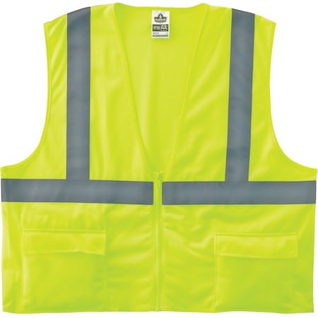 Ergodyne Lime Type R Class 2 Standard Solid Vest, 8225Z